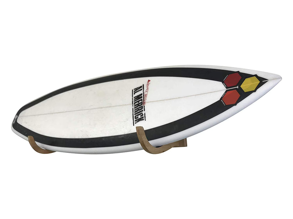 Surfboard Wall Mount with Rubber Strip and Dark Stained Wood F614334