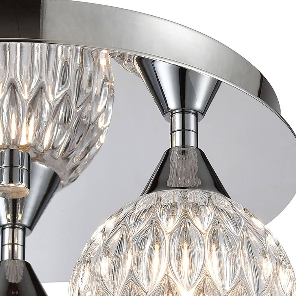 Polished Chrome 3-Light Semi Flush Mount D52082