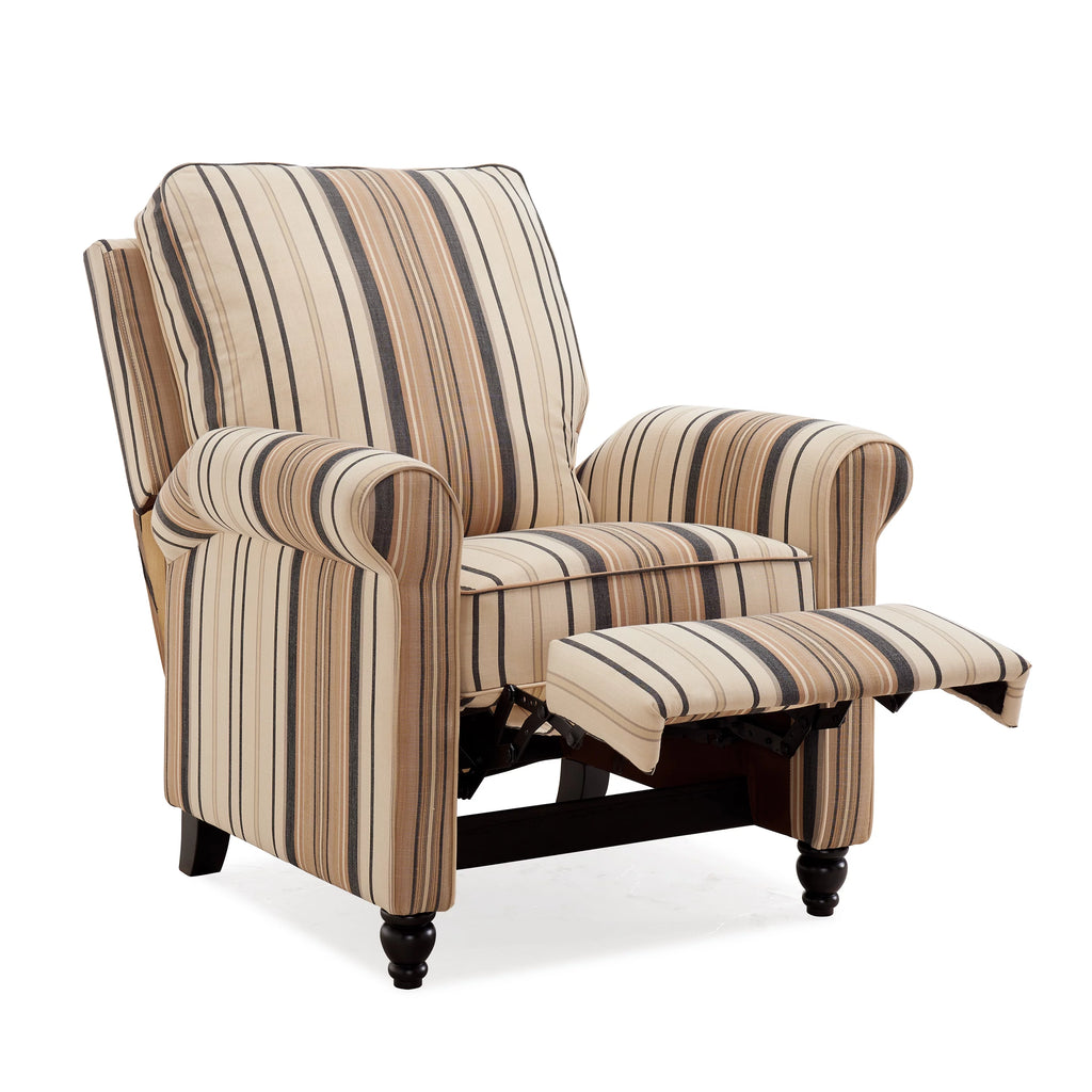 Brown and Black Woven Stripe Recliner Chair I9687