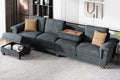 Dark Grey L Shaped Sectional Sofa with Storage Chaise P711047
