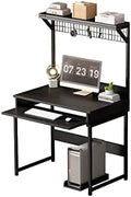 51 Inch Computer Desk with Metal Legs and Upper Shelves A787369