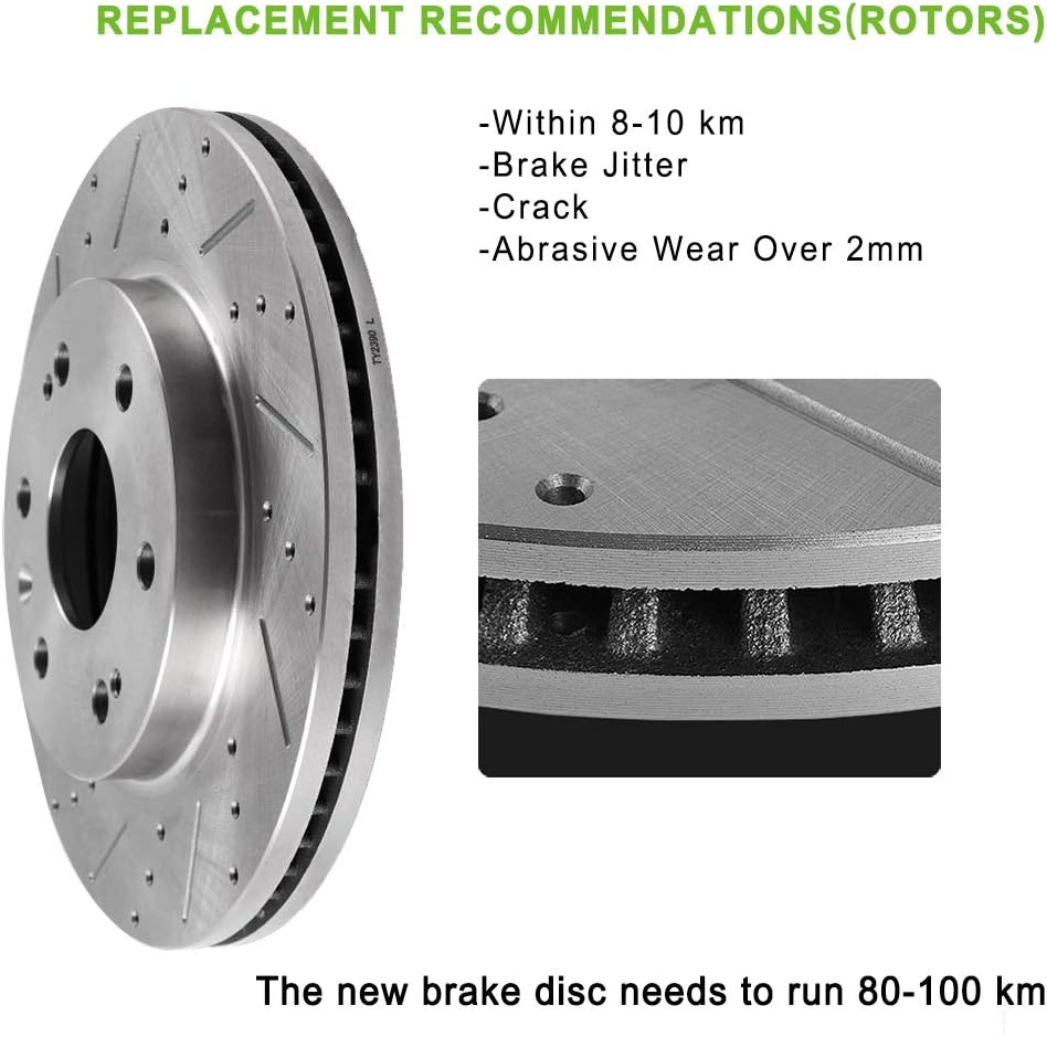 Drilled & Slotted Rear Brake Rotors, 2pcs C76417