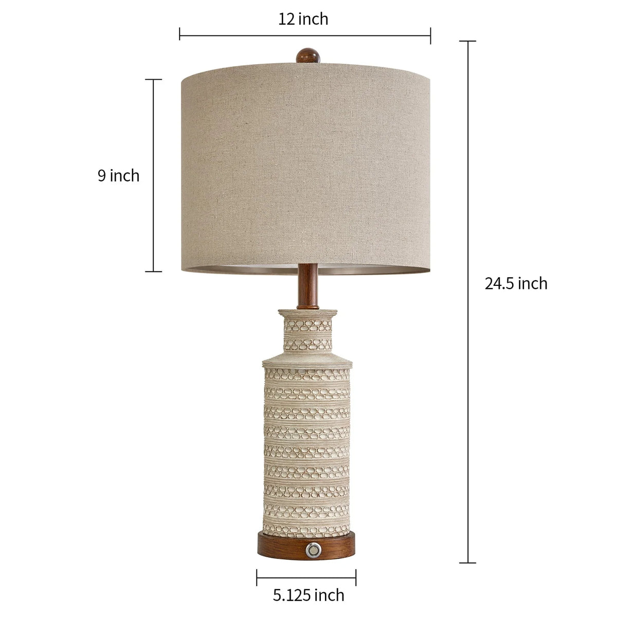 3 Way Dimmable Table Lamp Set of 2 with USB Ports H74914