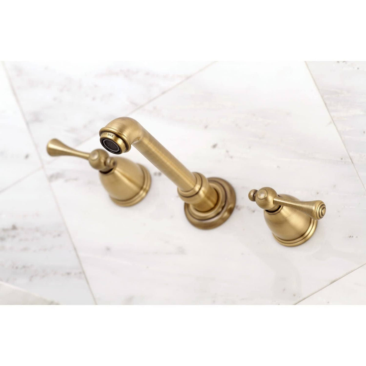 Polished Brass Center Wall Mount Bathroom Faucet V803870