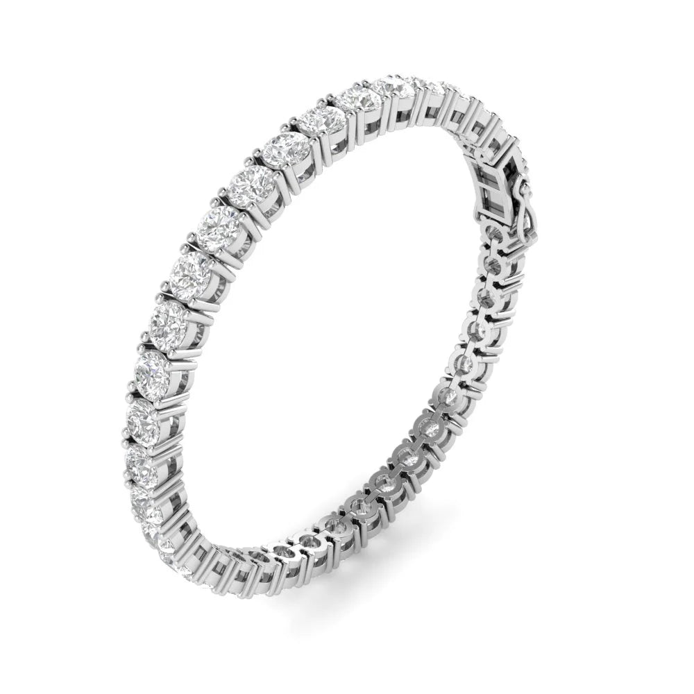 18k White Gold Plated Tennis Bracelet 4MM with Round Moissanite Y123