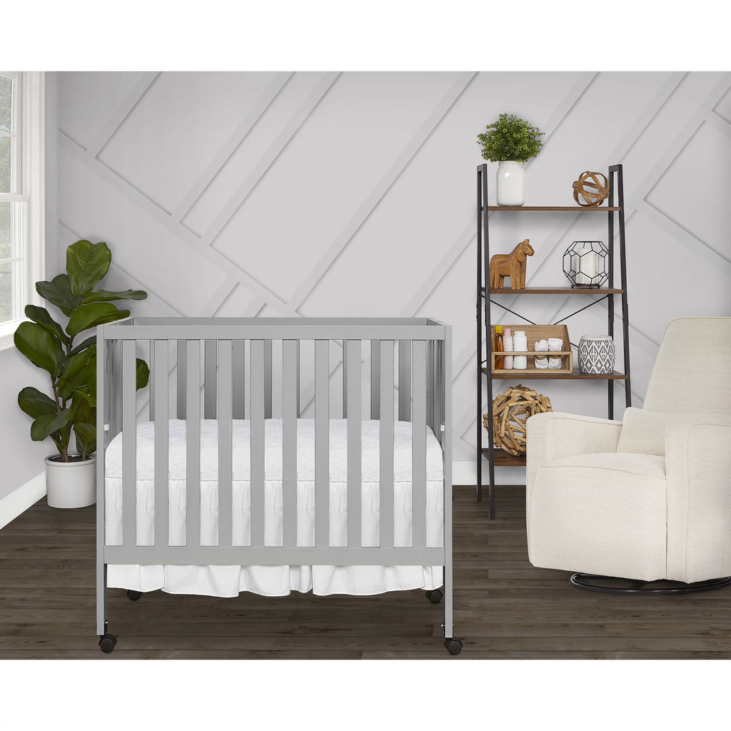 Pebble Grey Folding Crib K120