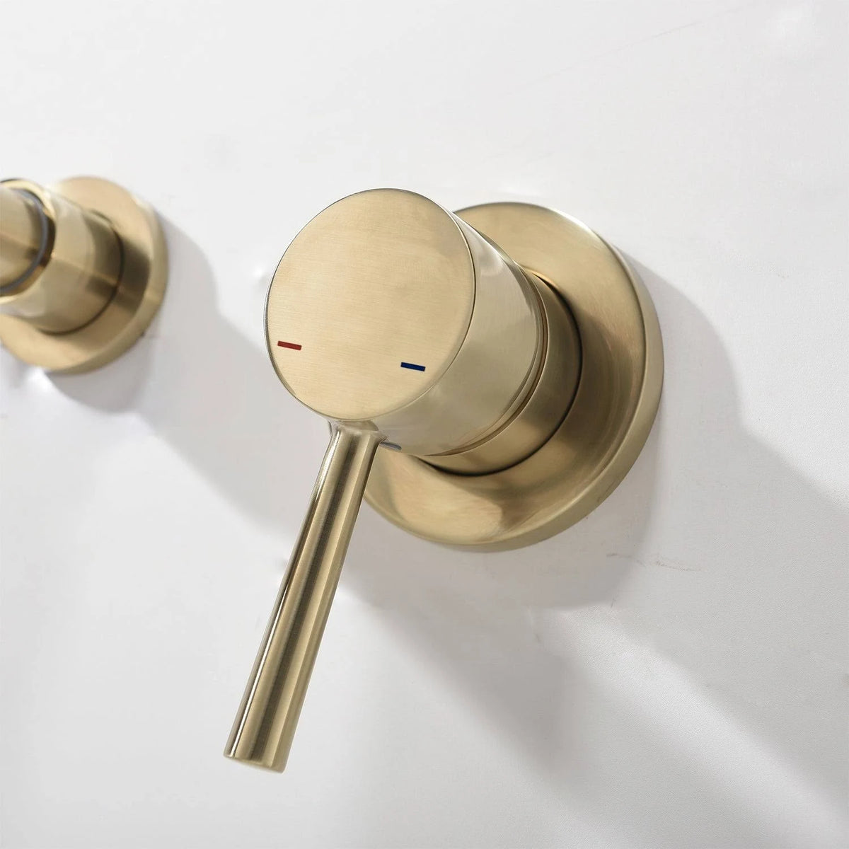 Yellow Wall Mount Single Handle Bathroom Sink Faucet with Drain P69508