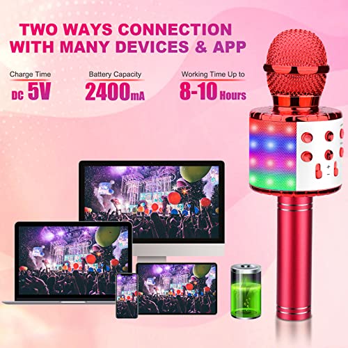 4 in 1 Wireless Karaoke Microphone with LED Lights G765022