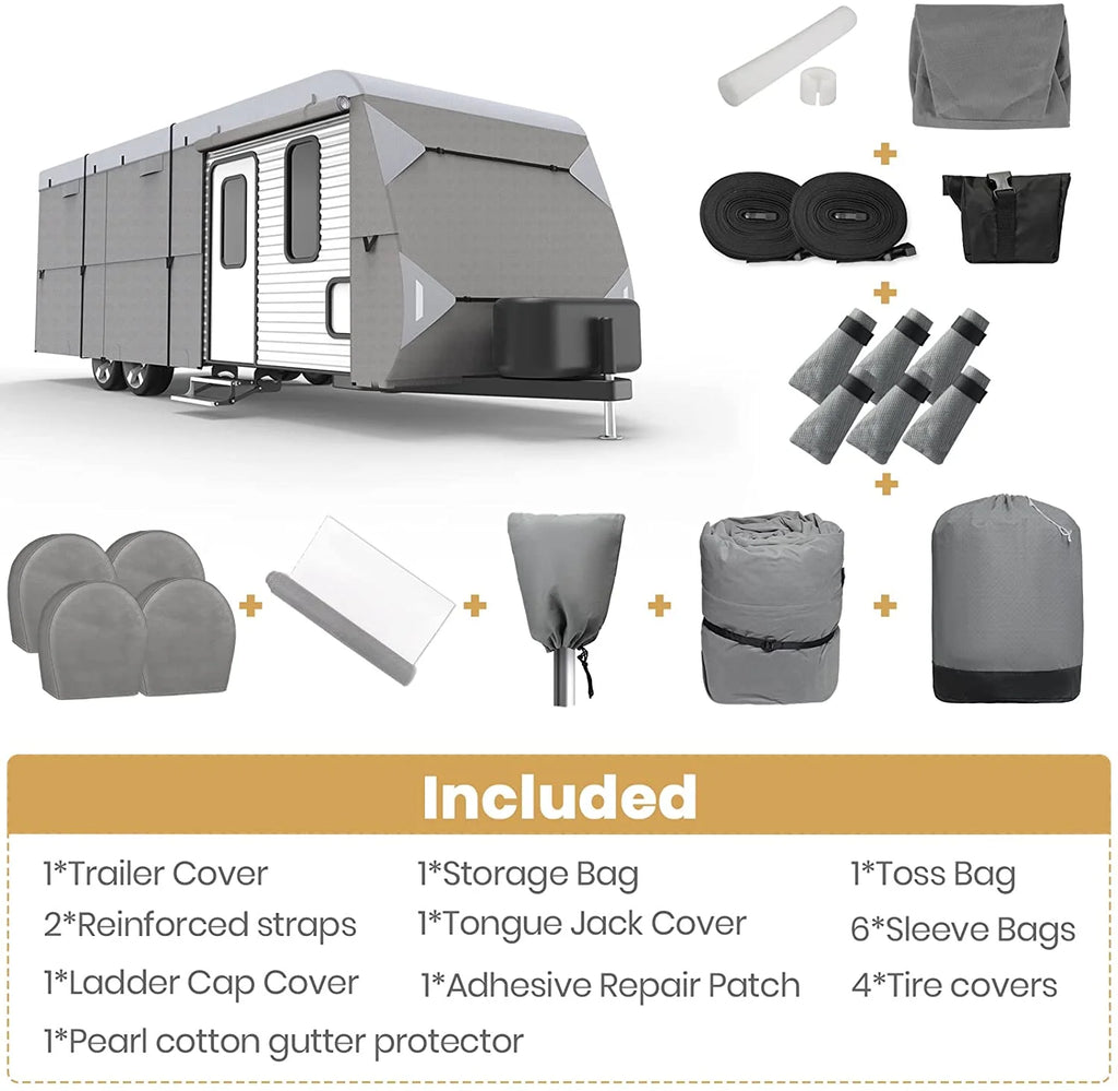 22'-24' Travel Trailer RV Cover with 4 Tire Covers N46028
