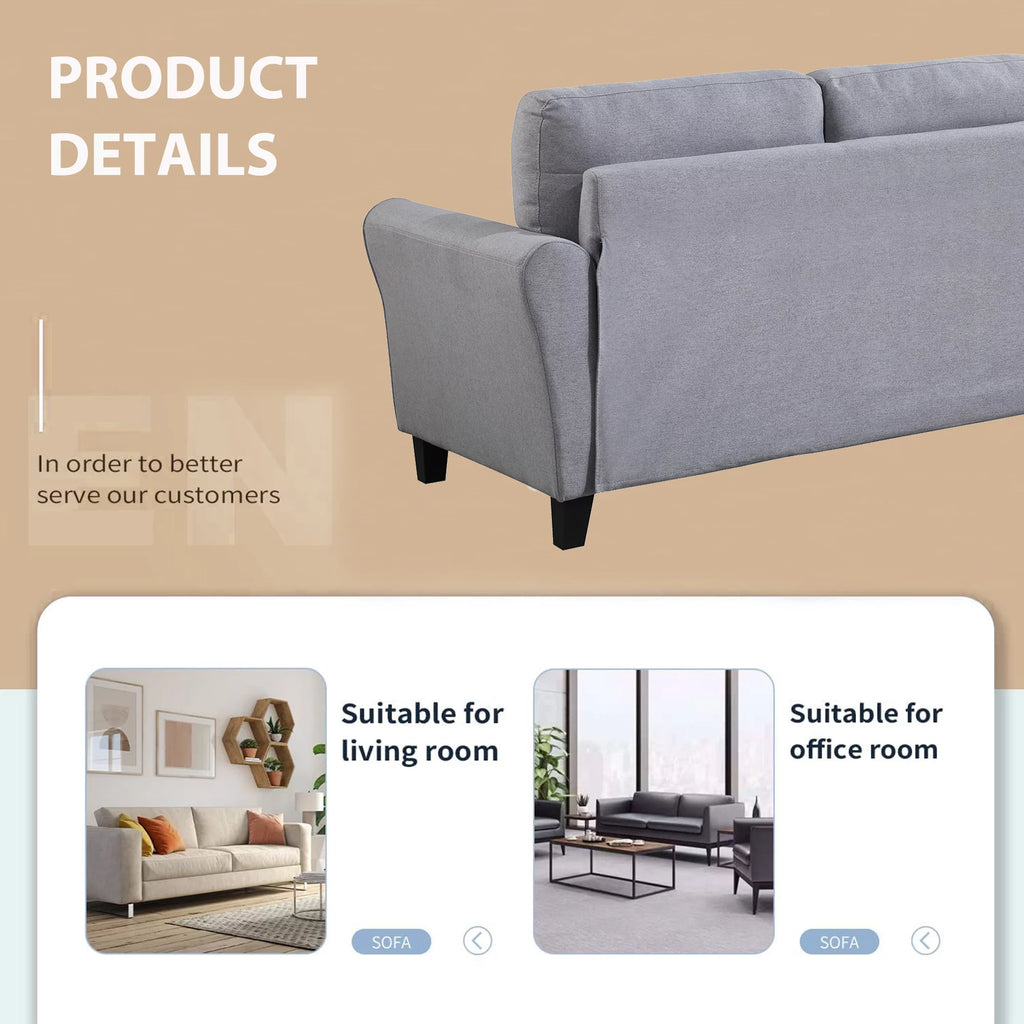 58" Gray Upholstered 2 Seater Sofa X2580