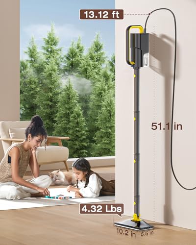 10-in-1 Steam Mop with Detachable Handheld Steamer, 350ml Tank, 2-Level Control and Swivel Head, Gray K9025