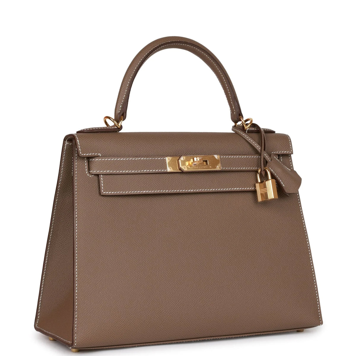 Kelly 28 Etoupe Epsom Handbag J7460