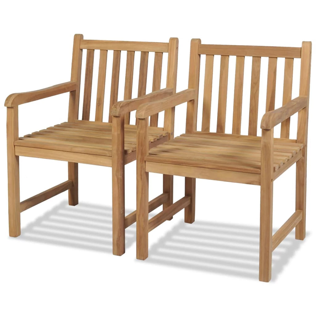 2 pcs Solid Teak Wood Patio Chairs B38118