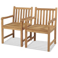 2 pcs Solid Teak Wood Patio Chairs B38118