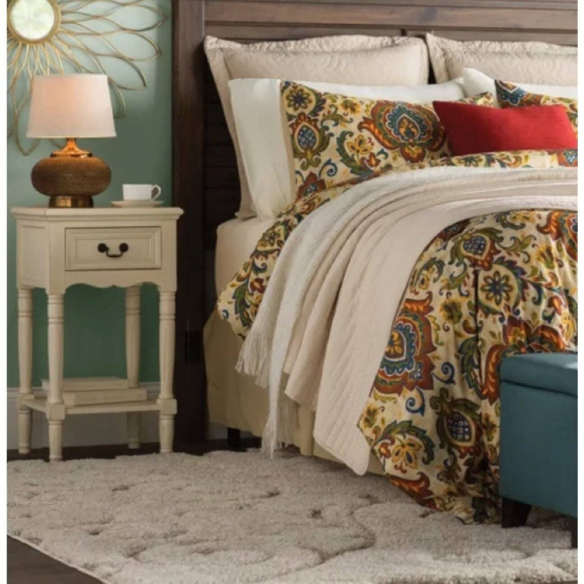 Antiqued Solid Wood Night Stand S36835