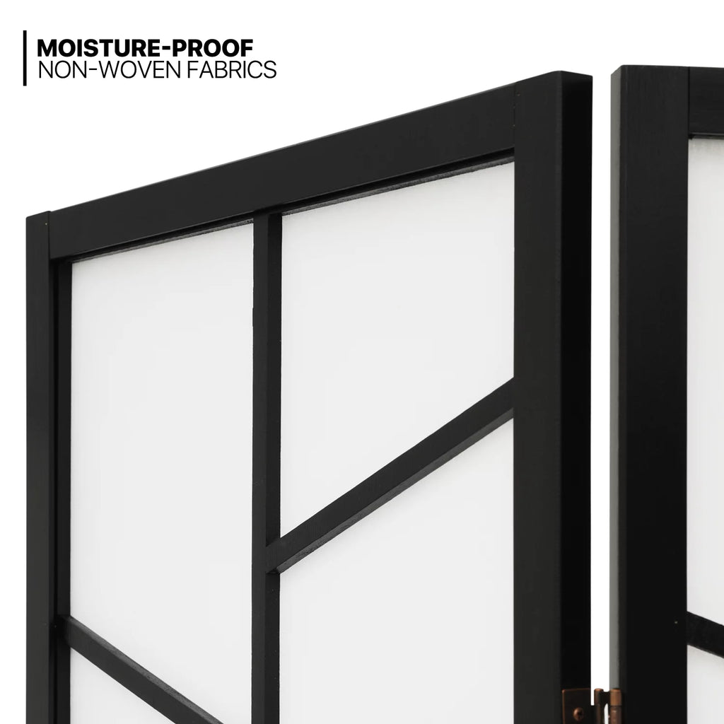 Black 3 Panel Wood Folding Room Divider B28898