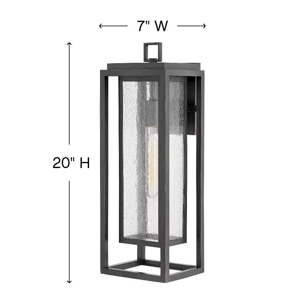 1-Light Large Outdoor Wall Lantern with Clear Seedy Glass G3244