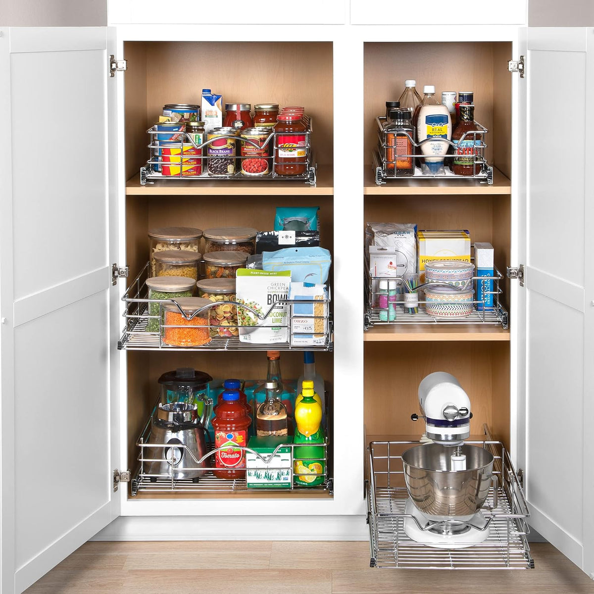 Pull Out Cabinet Organizer Basket, 11W x 21D x 5H M233584