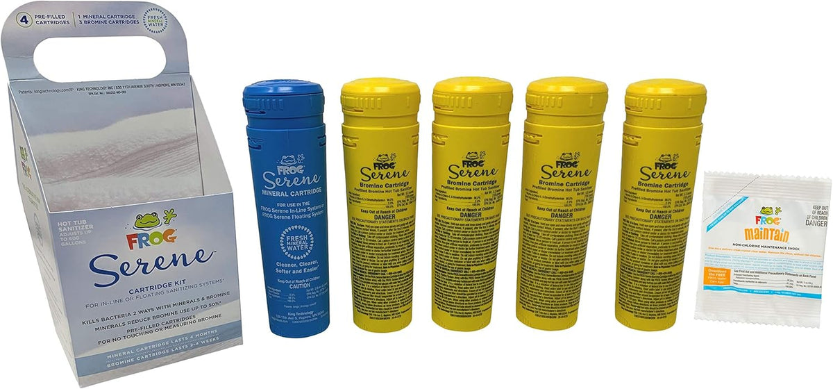 SPA FROG Replacement Cartridges 5 Pack – 4 Bromine / 1 Mineral Cartridge Kit G123