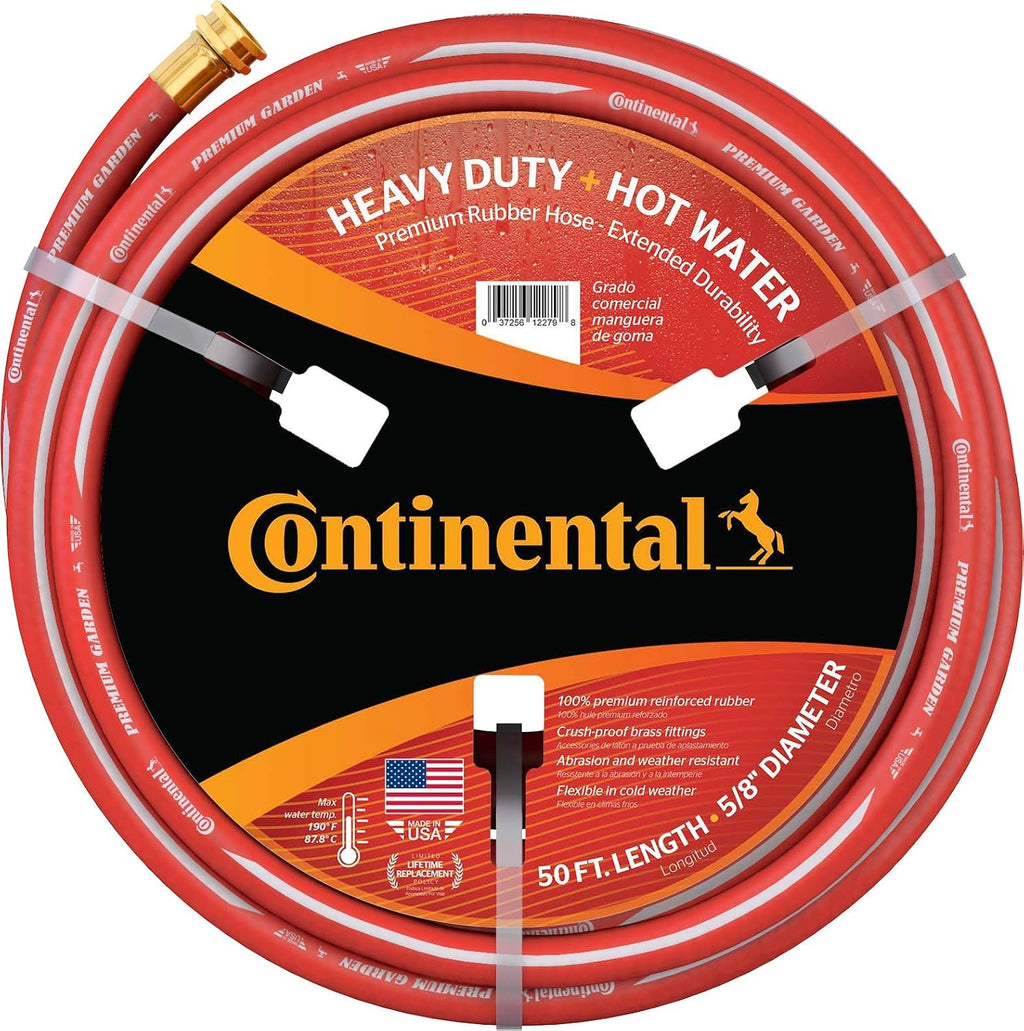 Black Heavy Duty Cold Water Garden Hose, 5/8" ID x 50' Length, Pack of 2 E154