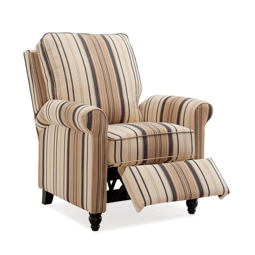 Brown and Black Woven Stripe Recliner Chair I9687