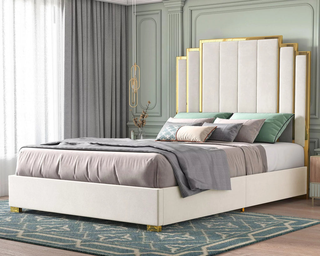 Queen Size Upholstered Bed with Headboard Q448343