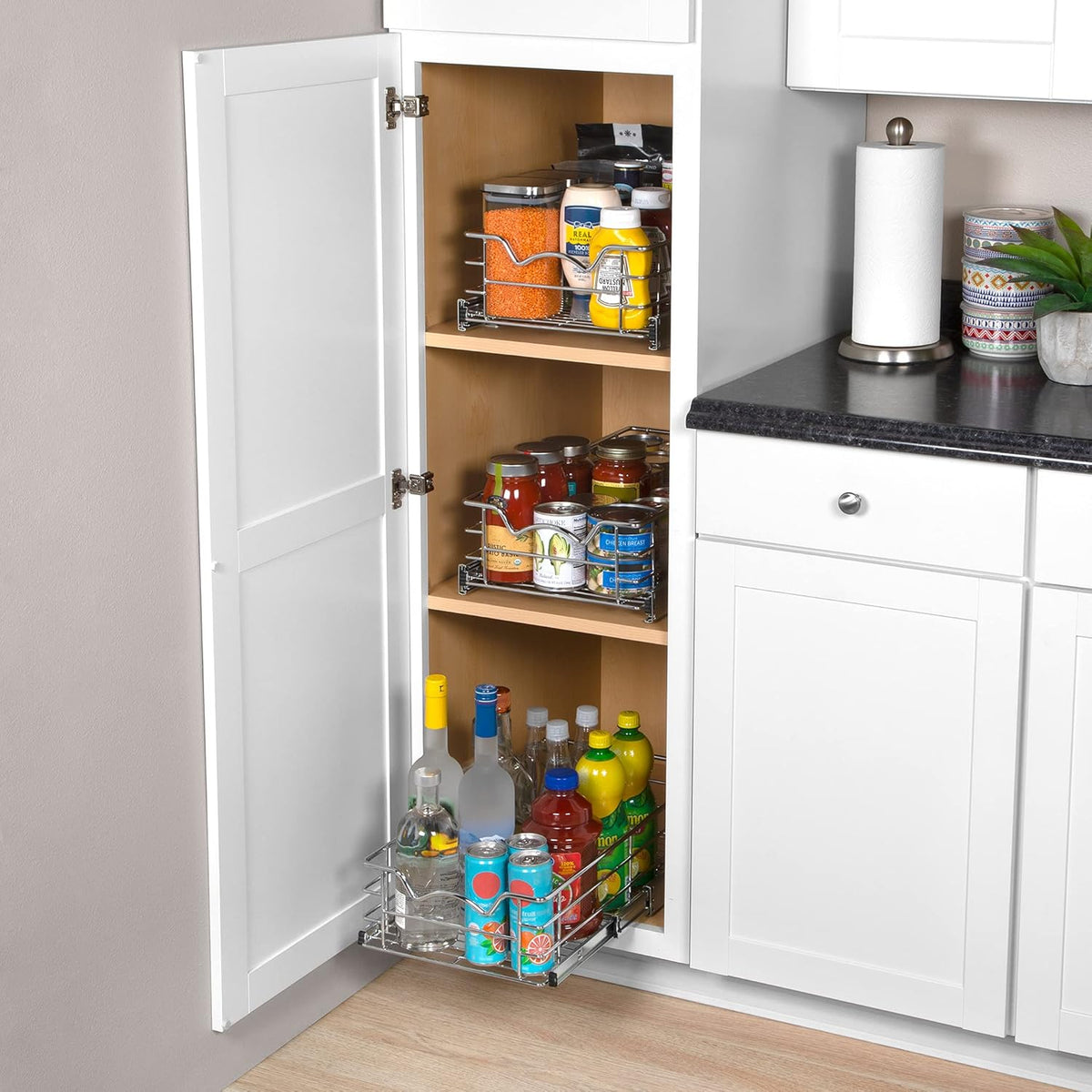 Pull Out Cabinet Organizer Basket, 11W x 21D x 5H M233584