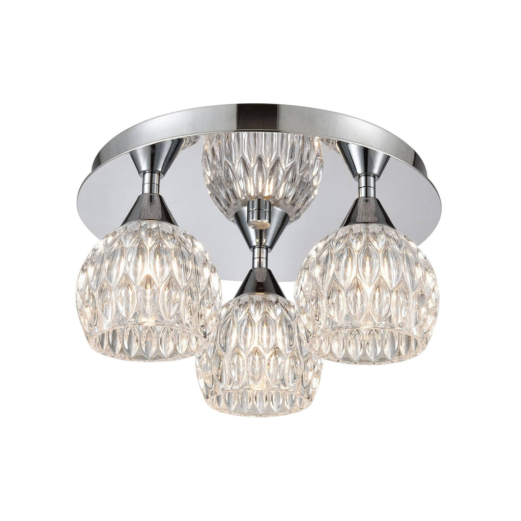 Polished Chrome 3-Light Semi Flush Mount D52082