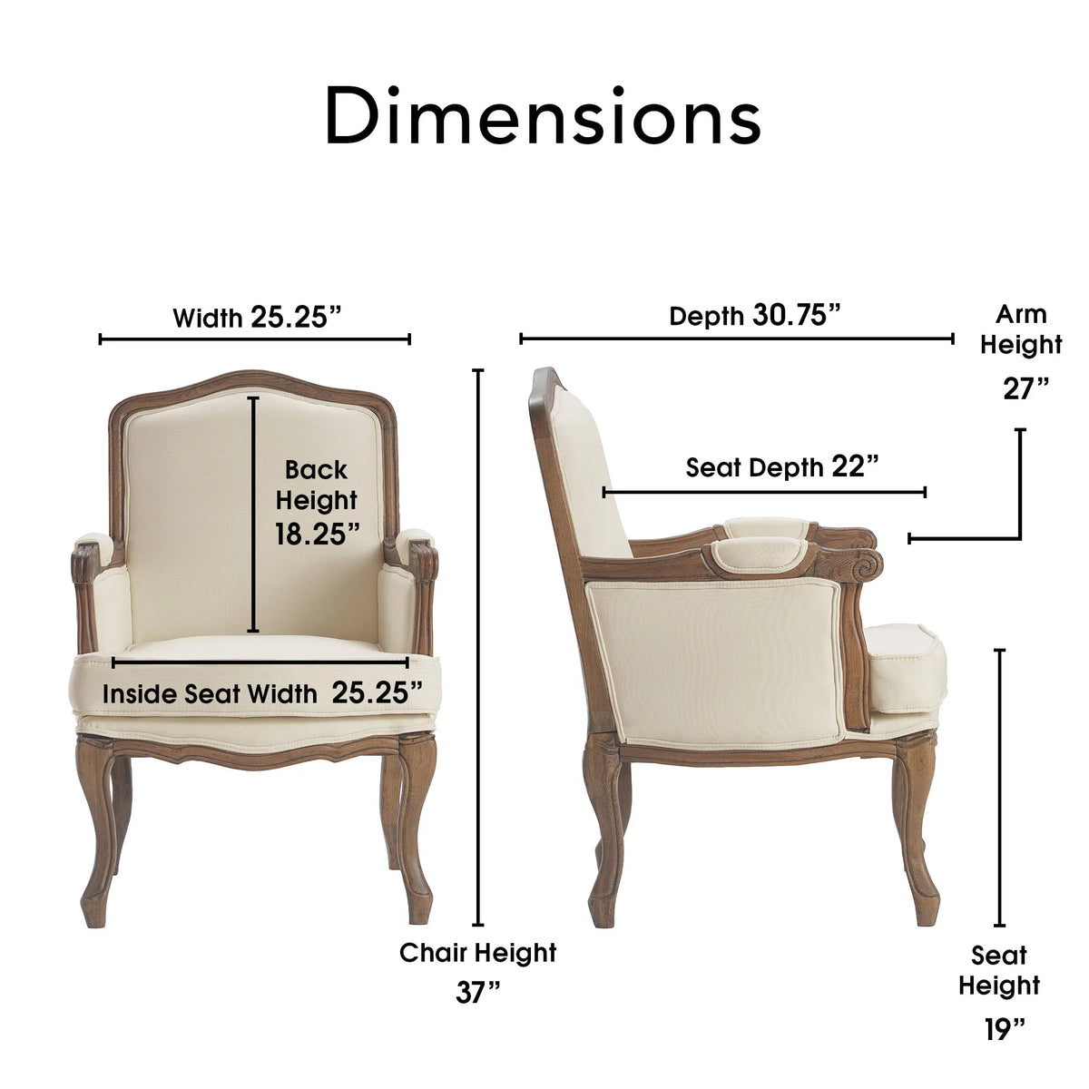 Cream Upholstered Accent Armchair R743649