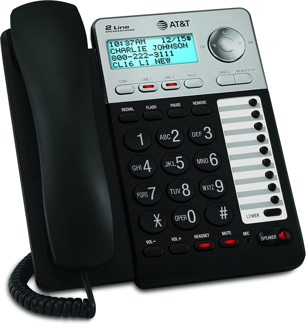 2-Line Corded Telephone, Black Pack of 2 X6239