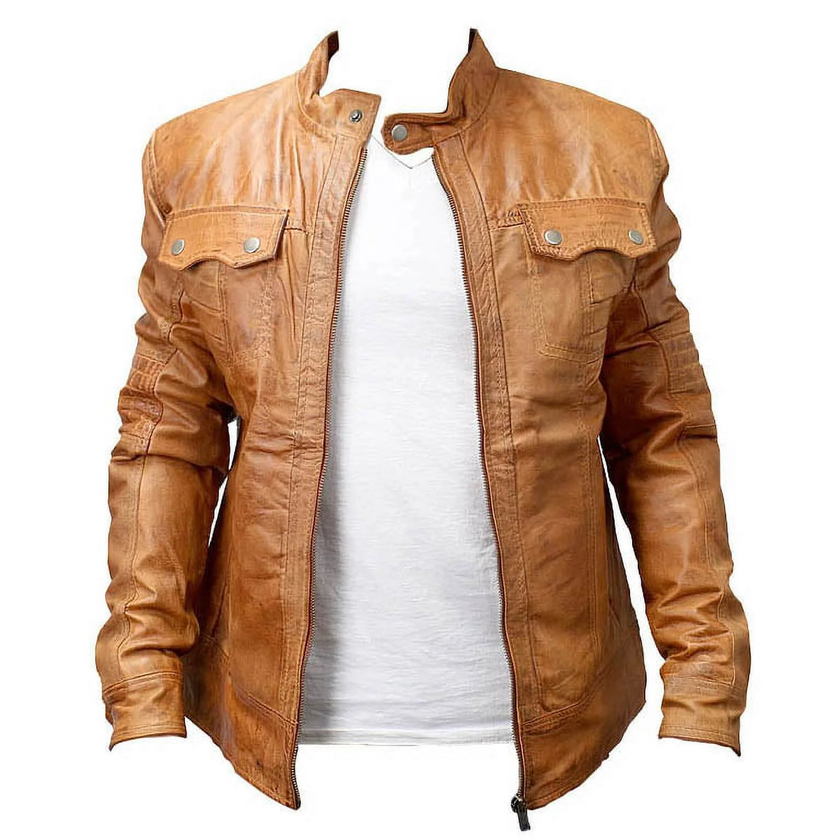 Brown Sheep Skin Leather Jacket C54420