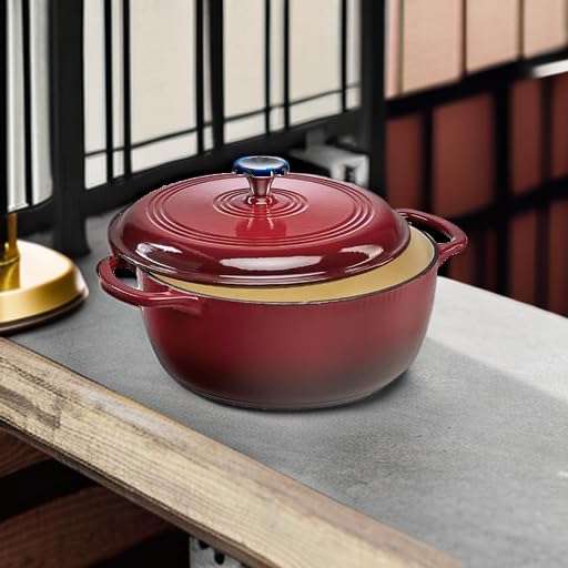 7.5 Quart Enamel Cast-Iron Round Dutch Oven J60741
