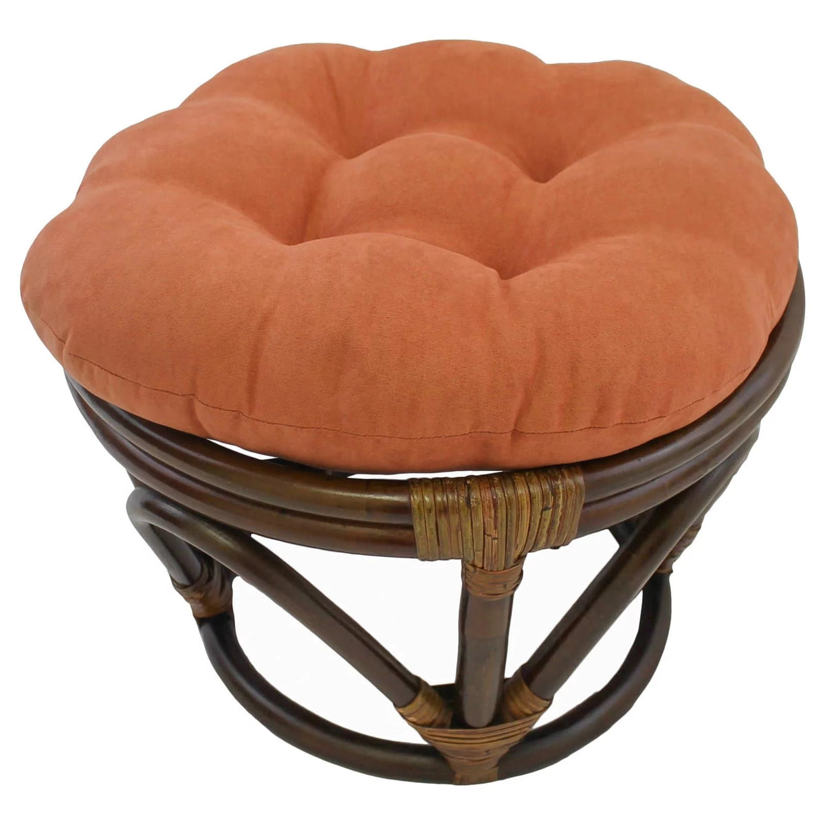 Rattan Ottoman with Micro Suede Cushion P841