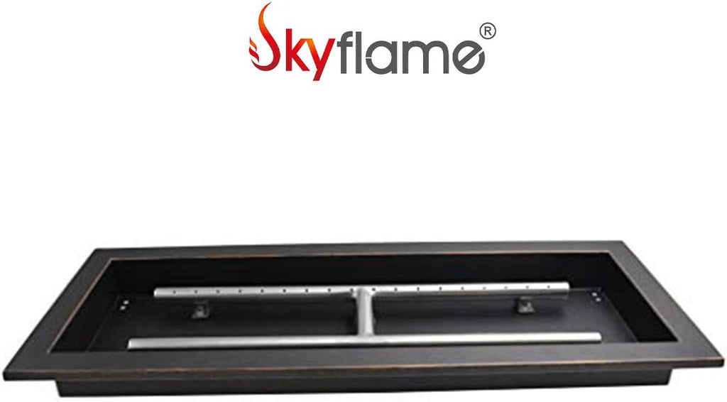 Black Dual Burner Fire Pit Pan and Burner E1659