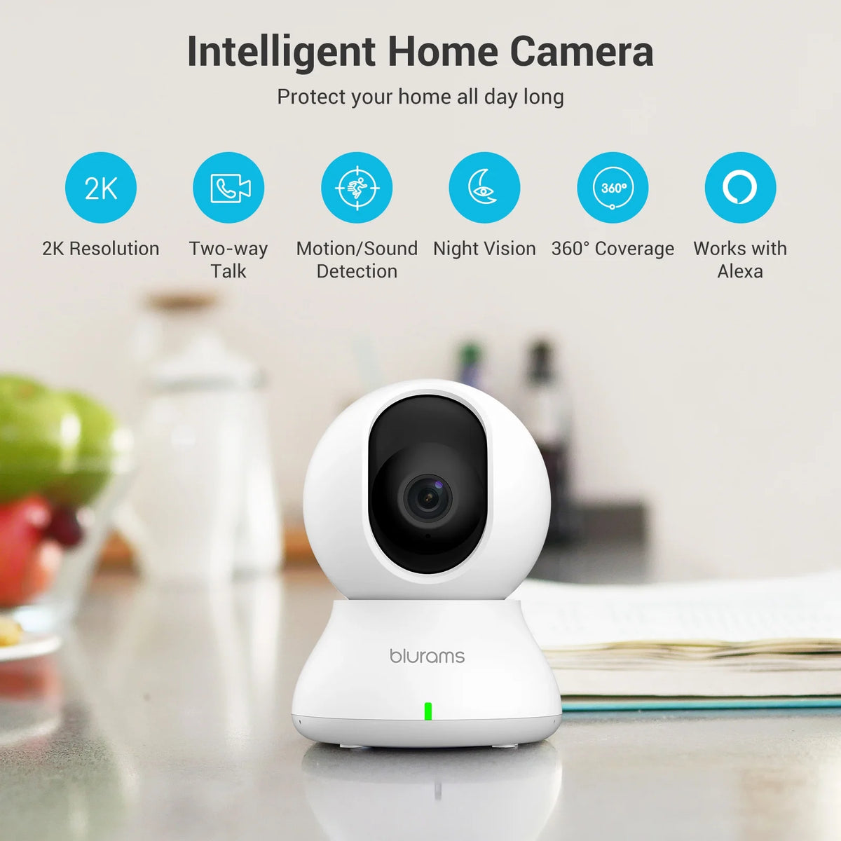 2K Security Camera with Night Vision and 2-Way Audio C6187