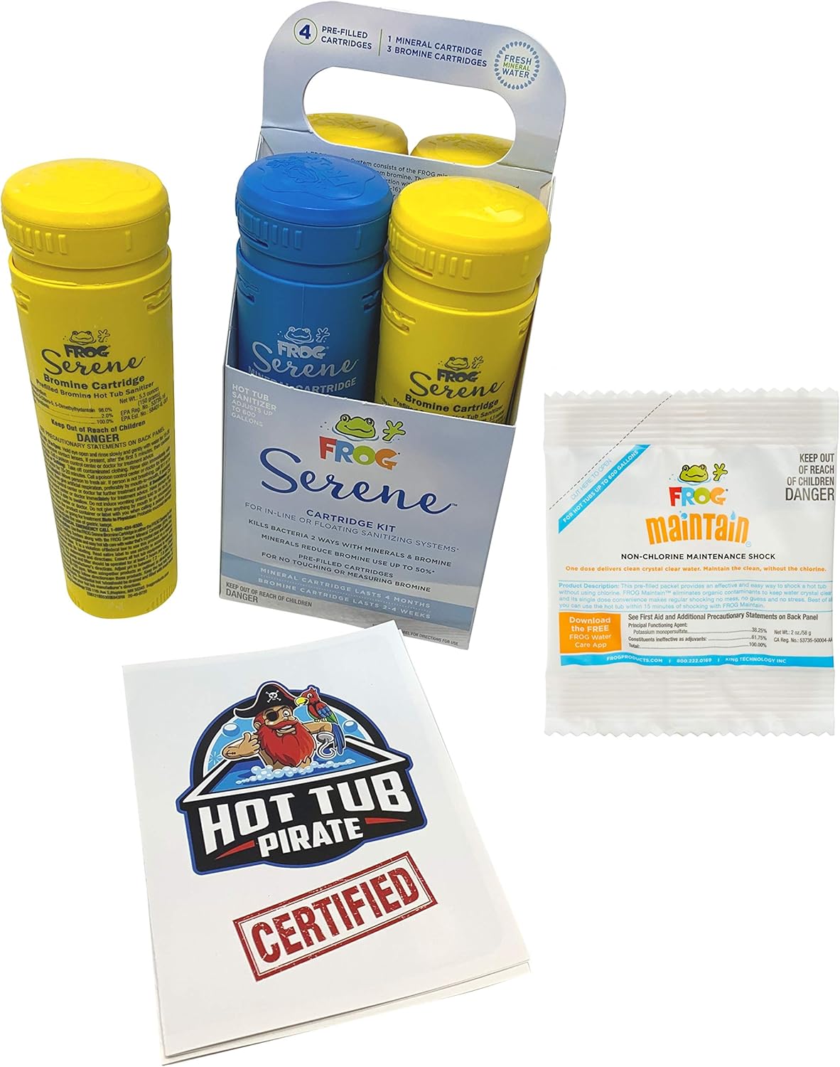 SPA FROG Replacement Cartridges 5 Pack – 4 Bromine / 1 Mineral Cartridge Kit G123