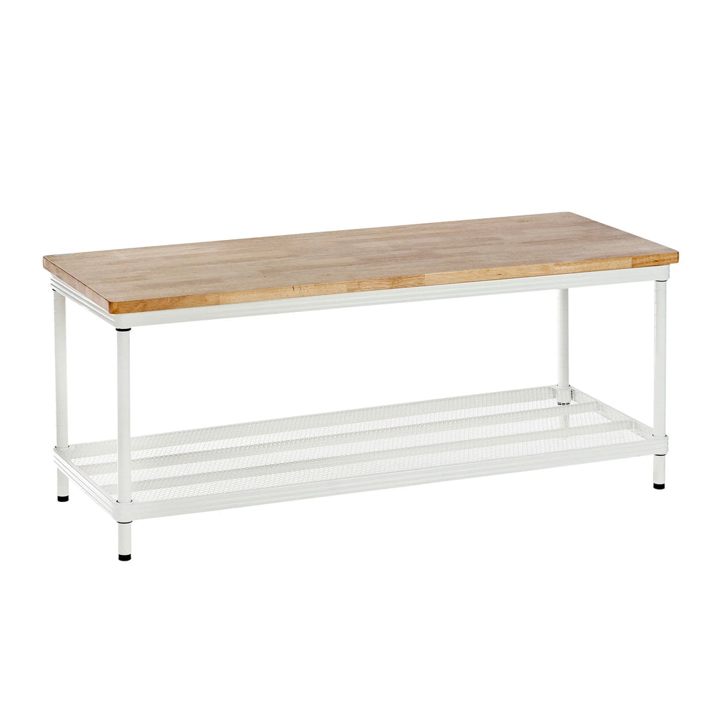 2-Tier White Metal Storage Shelving Unit Q5978